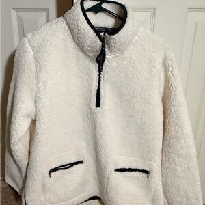 Nautica White Sherpa Jacket with Black Details L